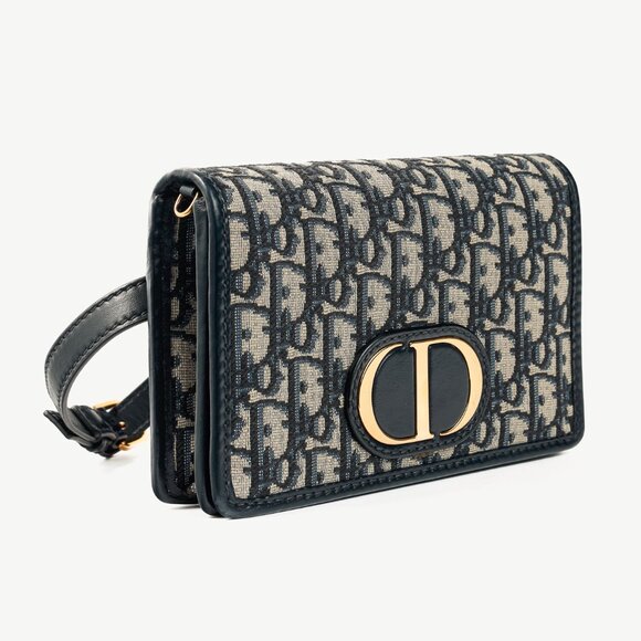 Christian Dior 30 Montaigne Blue Oblique Canvas 2-in-1 Pouch - Picture 2 of 16